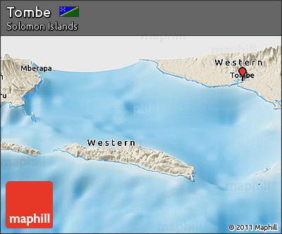Shaded Relief Panoramic Map of Tombe