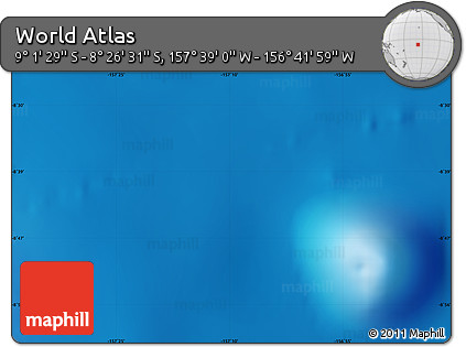 Shaded Relief Map of the Area around 8° 44' 0" S, 157° 10' 30" W