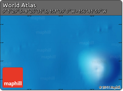 Shaded Relief Map of the Area around 8° 44' 0" S, 157° 10' 30" W