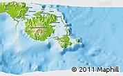 Physical 3D Map of the area around 8° 44' 0" S, 158° 10' 30" E
