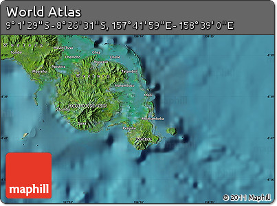 Satellite Map of the Area around 8° 44' 0" S, 158° 10' 30" E