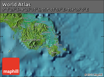 Satellite Map of the Area around 8° 44' 0" S, 158° 10' 30" E
