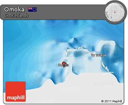 Political 3D Map of Omoka