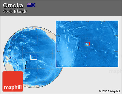 Shaded Relief Location Map of Omoka