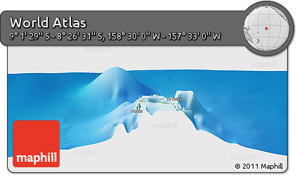 Physical Panoramic Map of the Area around 8° 44' 0" S, 158° 1' 30" W