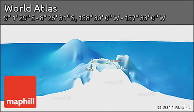 Physical Panoramic Map of the Area around 8° 44' 0" S, 158° 1' 30" W