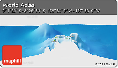 Physical Panoramic Map of the Area around 8° 44' 0" S, 158° 1' 30" W