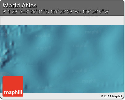Satellite 3D Map of the Area around 8° 44' 0" S, 158° 52' 30" W