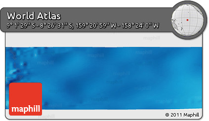 Physical Panoramic Map of the Area around 8° 44' 0" S, 158° 52' 30" W