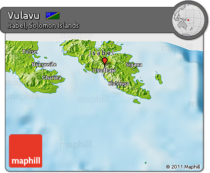 Physical 3D Map of Vulavu
