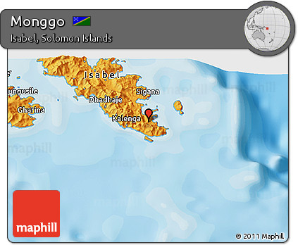 Political 3D Map of Monggo