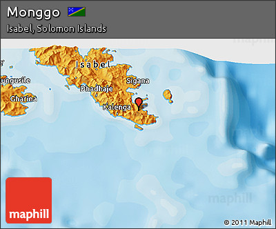 Political 3D Map of Monggo