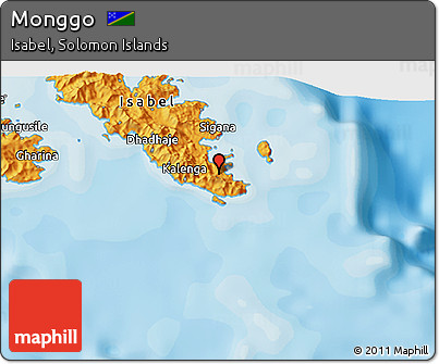 Political 3D Map of Monggo