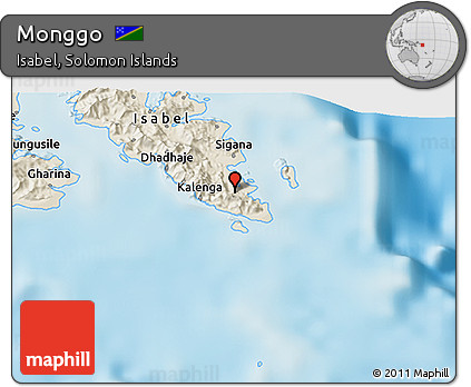Shaded Relief 3D Map of Monggo