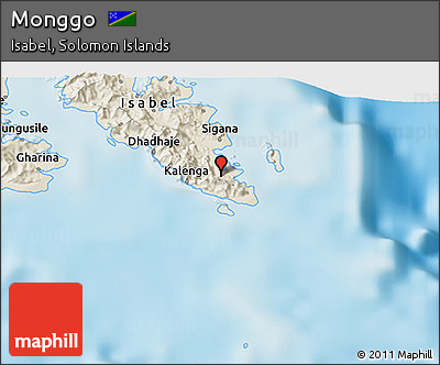 Shaded Relief 3D Map of Monggo
