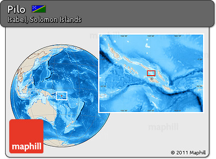 Shaded Relief Location Map of Pilo