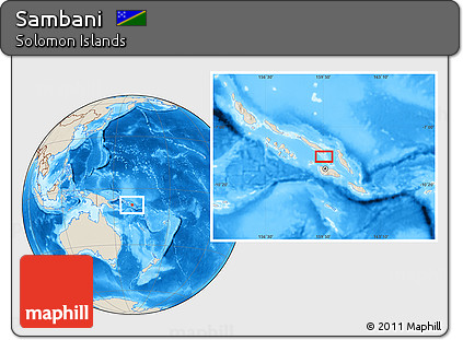 Shaded Relief Location Map of Sambani