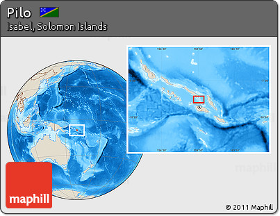 Shaded Relief Location Map of Pilo