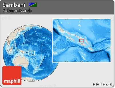 Shaded Relief Location Map of Sambani