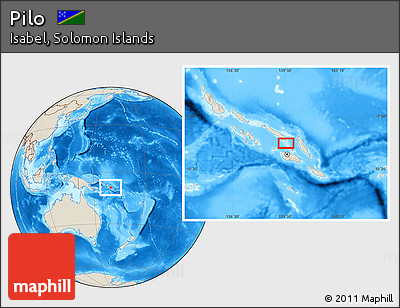 Shaded Relief Location Map of Pilo