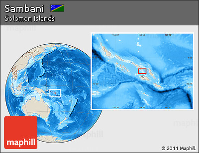 Shaded Relief Location Map of Sambani