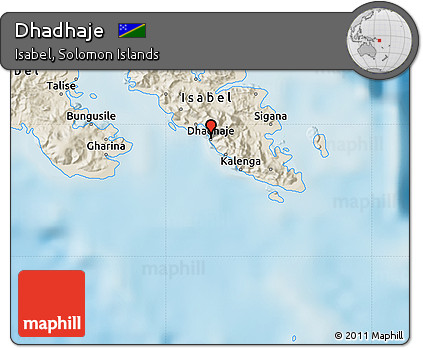 Shaded Relief Map of Dhadhaje