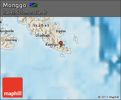 Shaded Relief Map of Monggo