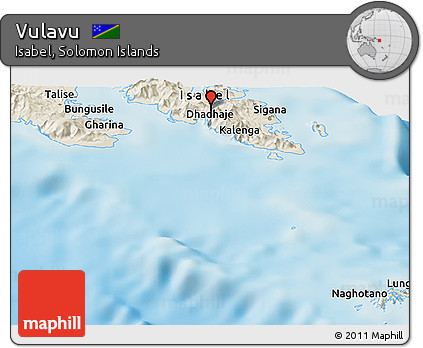 Shaded Relief Panoramic Map of Vulavu