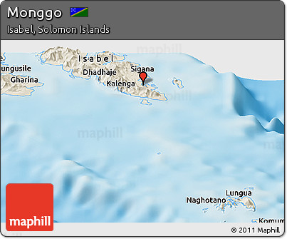 Shaded Relief Panoramic Map of Monggo