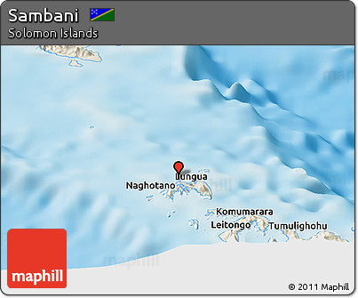 Shaded Relief Panoramic Map of Sambani