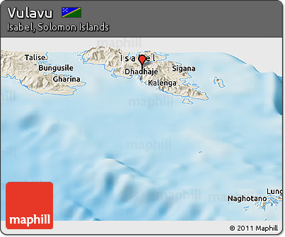 Shaded Relief Panoramic Map of Vulavu