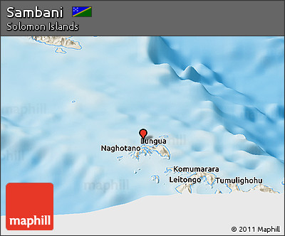 Shaded Relief Panoramic Map of Sambani