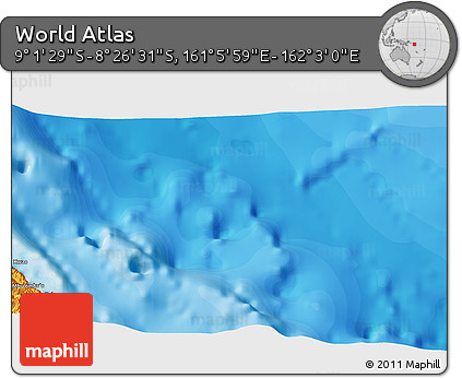 Political 3D Map of the Area around 8° 44' 0" S, 161° 34' 29" E