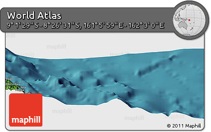 Satellite Panoramic Map of the Area around 8° 44' 0" S, 161° 34' 29" E
