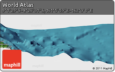 Satellite Panoramic Map of the Area around 8° 44' 0" S, 161° 34' 29" E