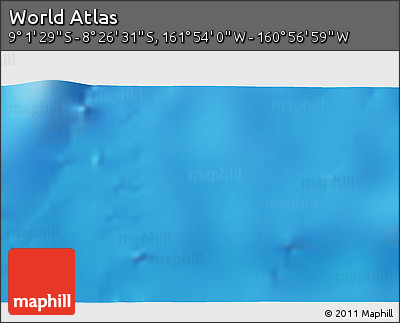 Shaded Relief 3D Map of the Area around 8° 44' 0" S, 161° 25' 30" W