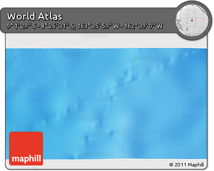 Shaded Relief 3D Map of the Area around 8° 44' 0" S, 163° 7' 30" W