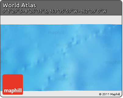 Shaded Relief 3D Map of the Area around 8° 44' 0" S, 163° 7' 30" W