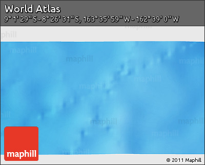 Shaded Relief 3D Map of the Area around 8° 44' 0" S, 163° 7' 30" W