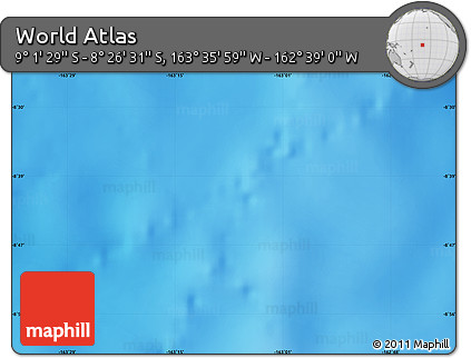 Physical Map of the Area around 8° 44' 0" S, 163° 7' 30" W