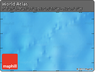 Physical Map of the Area around 8° 44' 0" S, 163° 7' 30" W