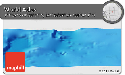 Physical Panoramic Map of the Area around 8° 44' 0" S, 163° 58' 29" W