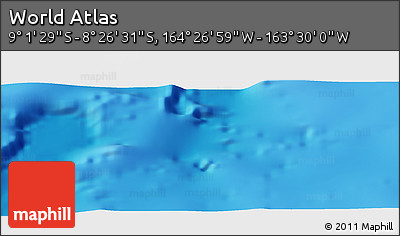 Physical Panoramic Map of the Area around 8° 44' 0" S, 163° 58' 29" W