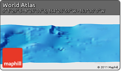 Physical Panoramic Map of the Area around 8° 44' 0" S, 163° 58' 29" W