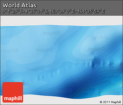 Political 3D Map of the Area around 8° 44' 0" S, 164° 7' 30" E