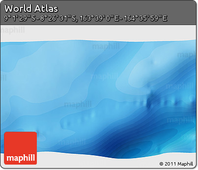 Political 3D Map of the Area around 8° 44' 0" S, 164° 7' 30" E