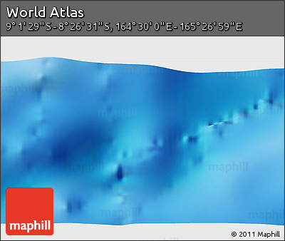 Physical 3D Map of the Area around 8° 44' 0" S, 164° 58' 29" E