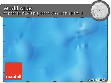 Physical Map of the Area around 8° 44' 0" S, 165° 40' 30" W