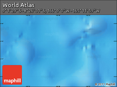 Physical Map of the Area around 8° 44' 0" S, 165° 40' 30" W