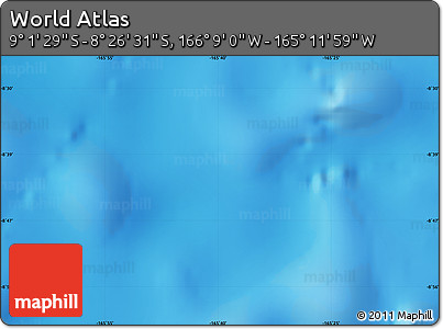 Physical Map of the Area around 8° 44' 0" S, 165° 40' 30" W